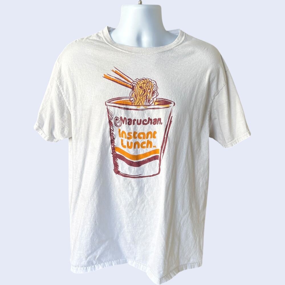 Maruchan Instant Lunch Ramen Graphic Tee L White Orange